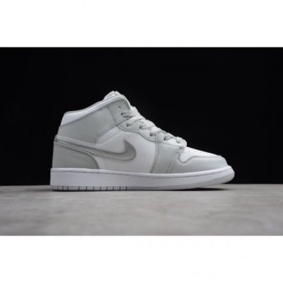 Nike Bayan Air Jordan 1 Mid Gs Gri / Pembe Basketbol Ayakkabısı Türkiye - VU8R6BIT